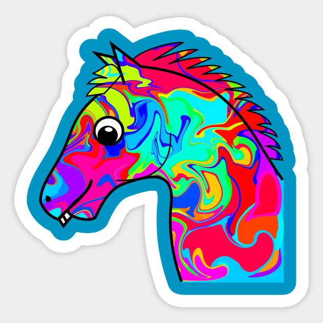 Colorful Horse Sticker by Shrenk